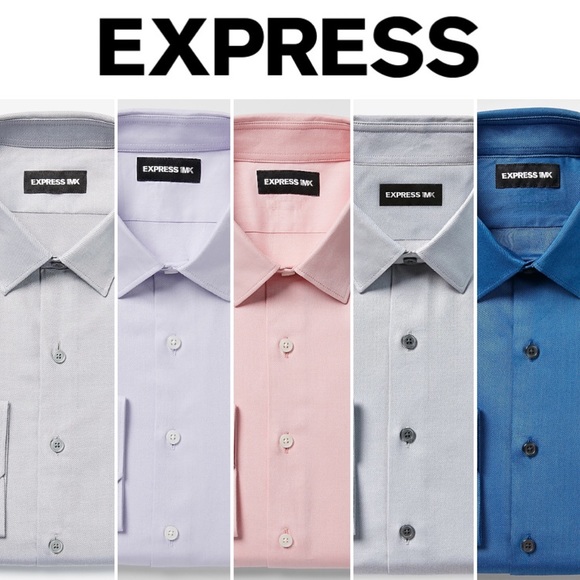 Express NWT 1MX slim dress shirt light pink XXL - Picture 7 of 8